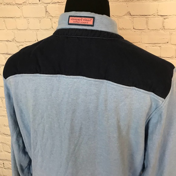 Vineyard Vines Sweater Blue 1/4 Zip Long Sleeve Pullover Fleece | Mens Medium - Picture 5 of 8
